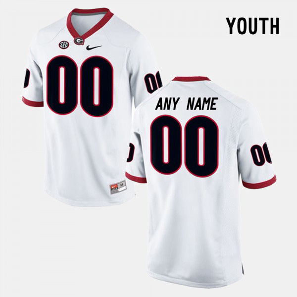Youth #00 Georgia Bulldogs College Limited Football Customized Jersey - White