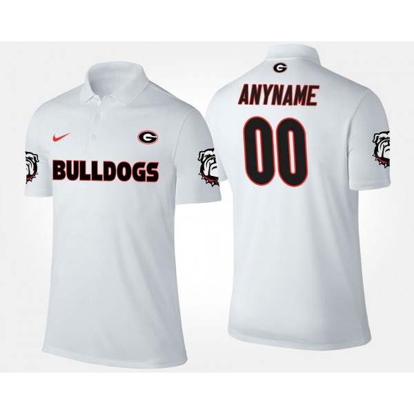 Men's #00 Georgia Bulldogs For Custom Polo - White