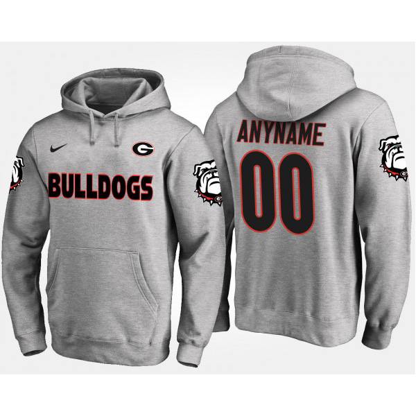 Men's #00 Georgia Bulldogs Customized Hoodies - Gray
