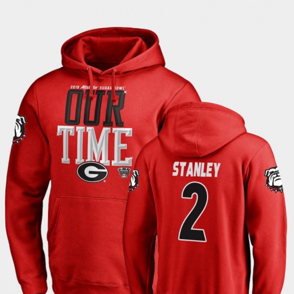 Men's #2 Jayson Stanley Georgia Bulldogs 2019 Sugar Bowl Bound For Counter Hoodie - Red