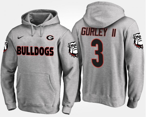 Men's #3 Todd Gurley II Georgia Bulldogs Hoodie - Gray