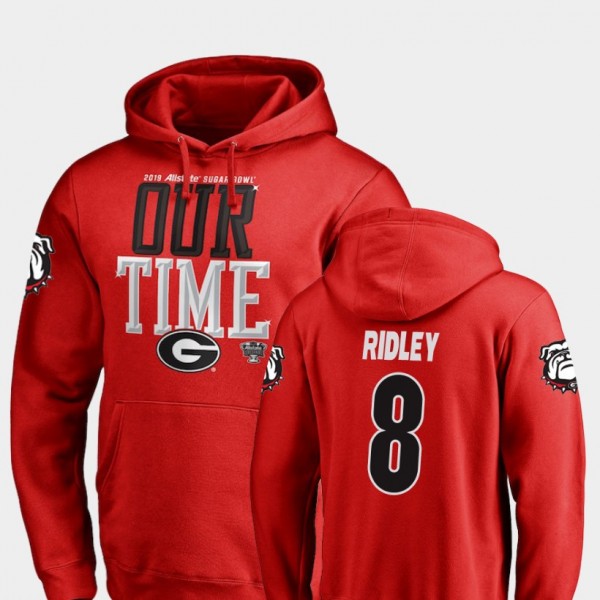 Men's #8 Riley Ridley Georgia Bulldogs 2019 Sugar Bowl Bound For Counter Hoodie - Red