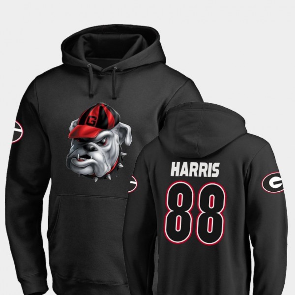Men's #88 Jackson Harris Georgia Bulldogs Midnight Mascot Football For Hoodie - Black