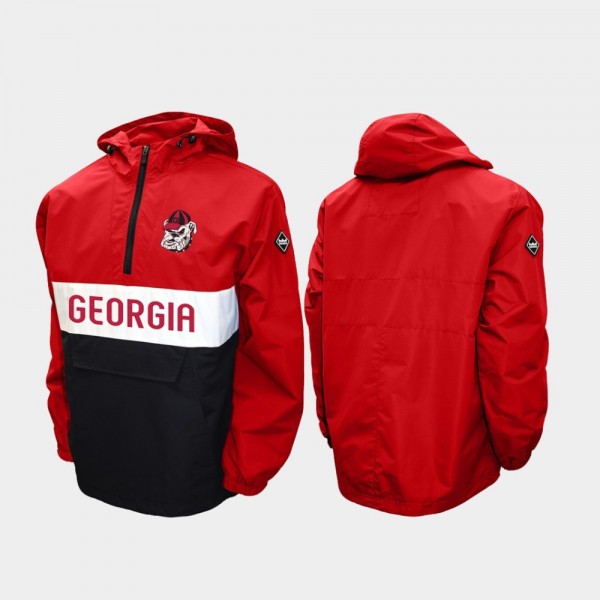 Georgia Bulldogs Alpha Anorak Pullover Half-Zip For Men Jacket - Red
