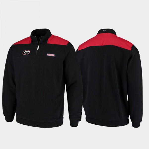 Georgia Bulldogs Quarter-Zip Pullover Shep Shirt Mens Jacket - Black