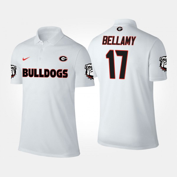 Men's #17 Davin Bellamy Georgia Bulldogs Polo - White