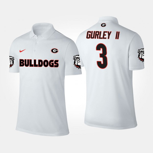 Men's #3 Todd Gurley II Georgia Bulldogs For Polo - White