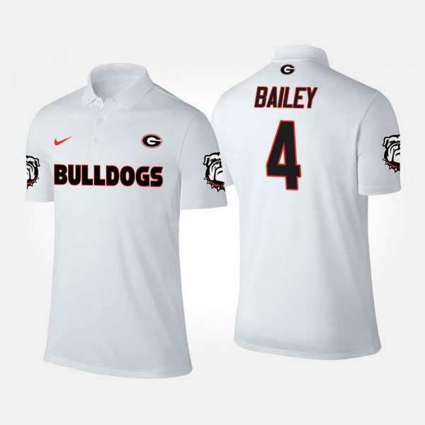 Men's #4 Champ Bailey Georgia Bulldogs Polo - White