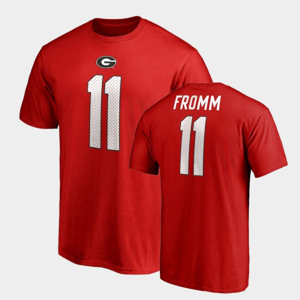 Men's #11 Jake Fromm Georgia Bulldogs Name & Number College Legends For T-Shirt - Red