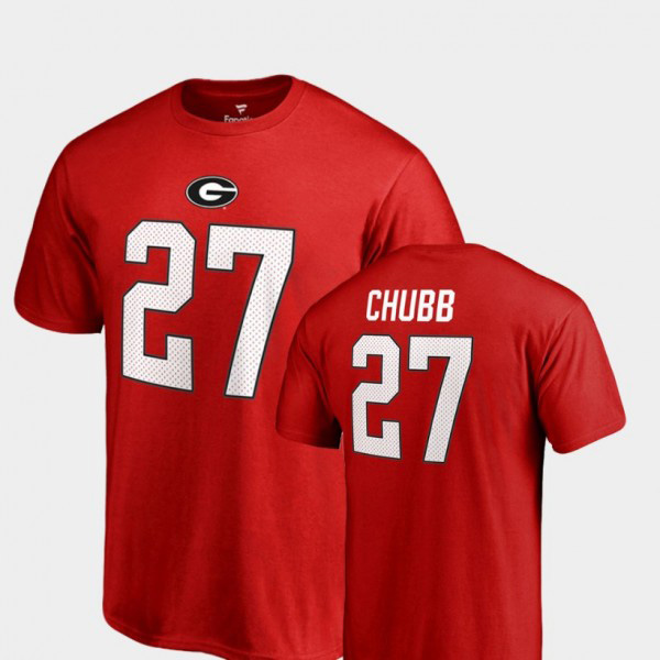 Men's #27 Nick Chubb Georgia Bulldogs For Name & Number College Legends T-Shirt - Red