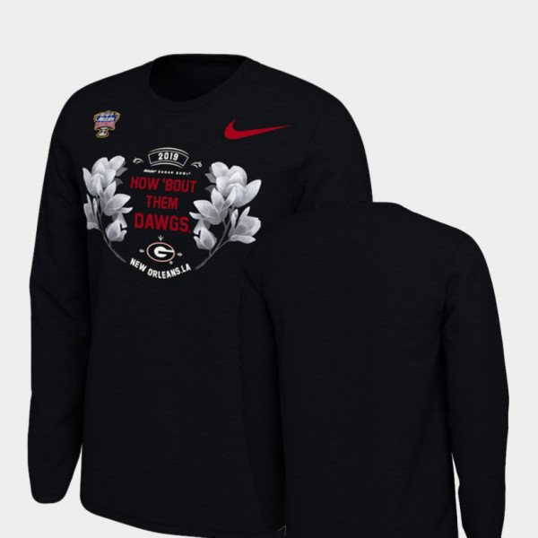 Georgia Bulldogs 2019 Sugar Bowl Bound For Men's Verbiage Long Sleeve T-Shirt - Black
