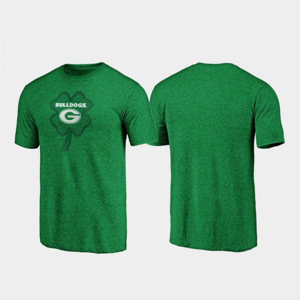 Georgia Bulldogs Celtic Charm Tri-Blend St. Patrick's Day Mens T-Shirt - Green