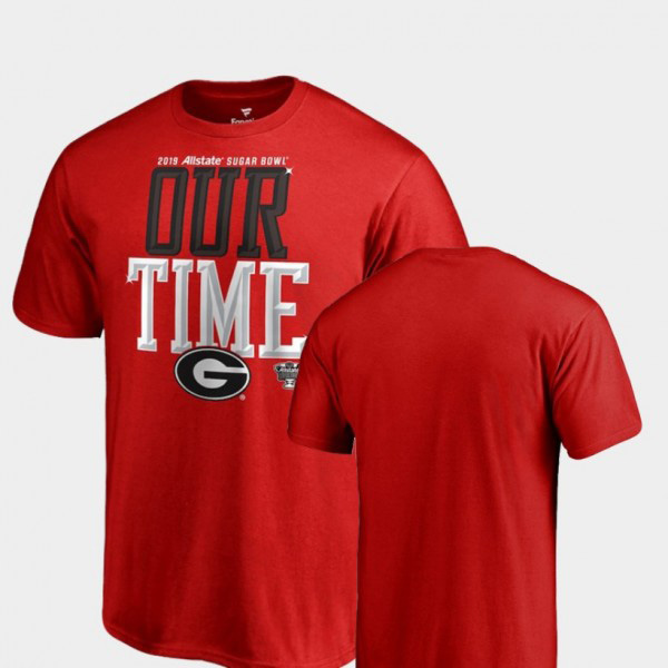 Georgia Bulldogs Counter Big & Tall 2019 Sugar Bowl Bound For Men's T-Shirt - Red