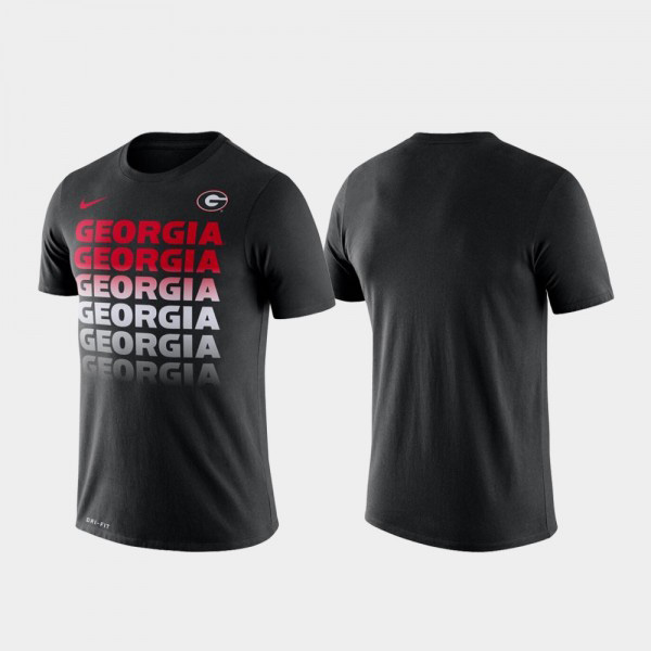 Georgia Bulldogs For Men's Performance Fade T-Shirt - Black
