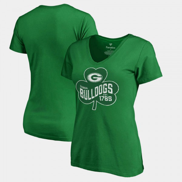 Women's Georgia Bulldogs For St. Patrick's Day Paddy's Pride Fanatics T-Shirt - Kelly Green