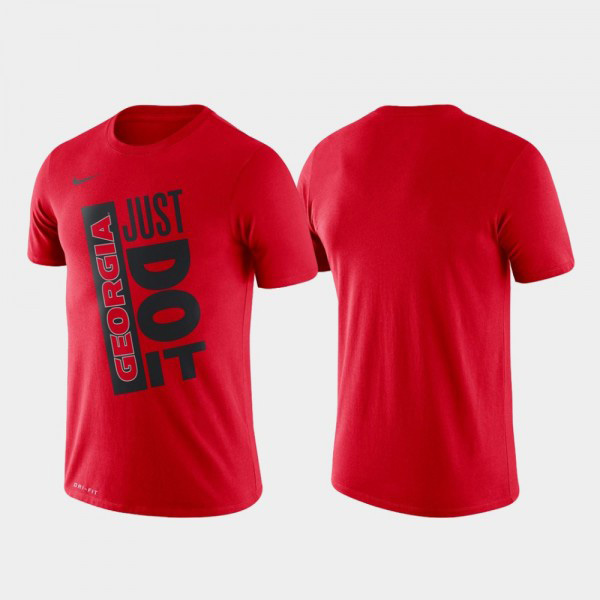 Georgia Bulldogs Just Do It For Men's Basketball Performance T-Shirt - Red