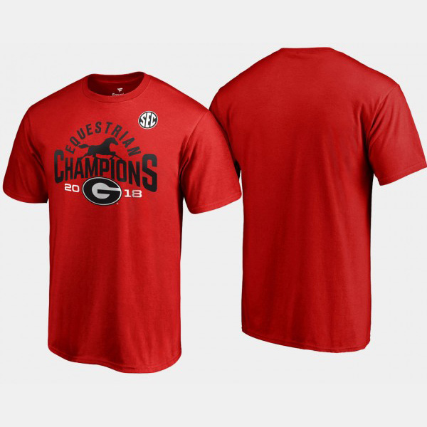 Georgia Bulldogs Mens Champions 2018 SEC Equestrian Fanatics T-Shirt - Red